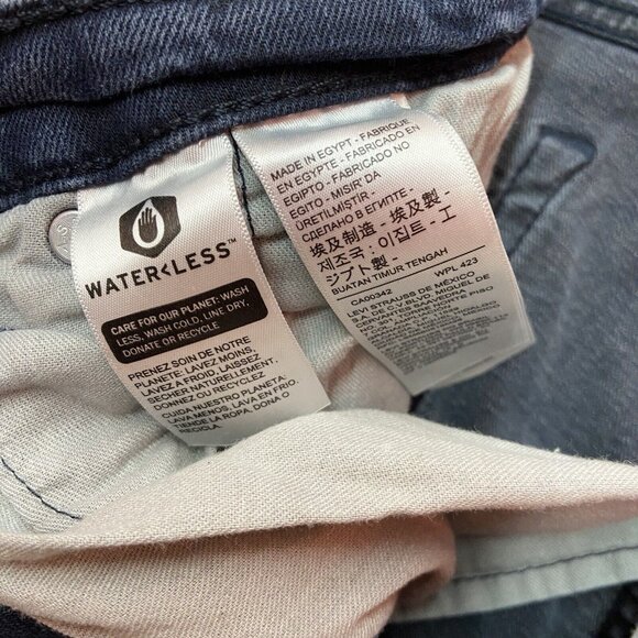 Levis Jeans Mens 38x29 (Fits 37X24) Dark Blue 514 Straight Fit Dark Wash Demin - Picture 9 of 14